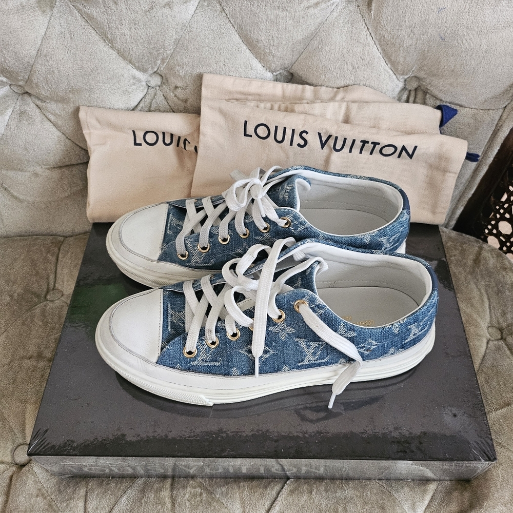 Louis Vuitton Blue Denim Sneakers
